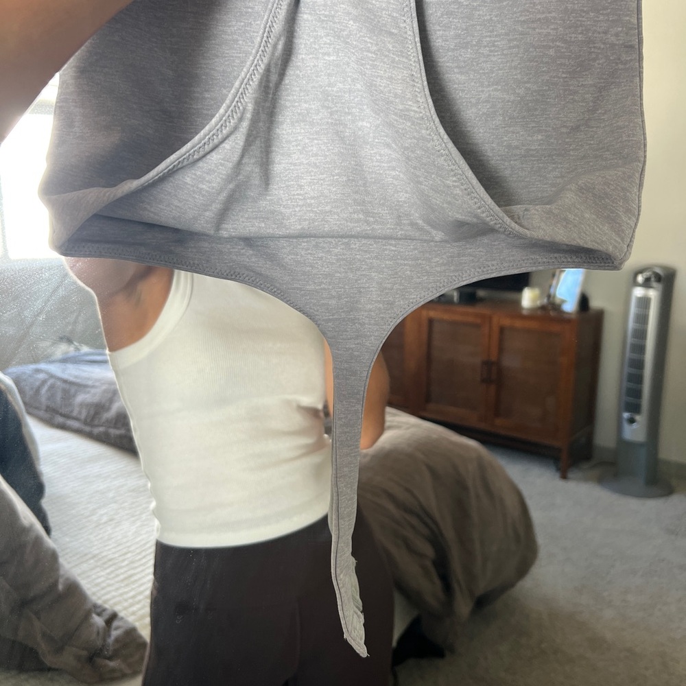 Aritzia Heather Grey Square Neck Original Contour Bodysuit - Picture 5 of 8